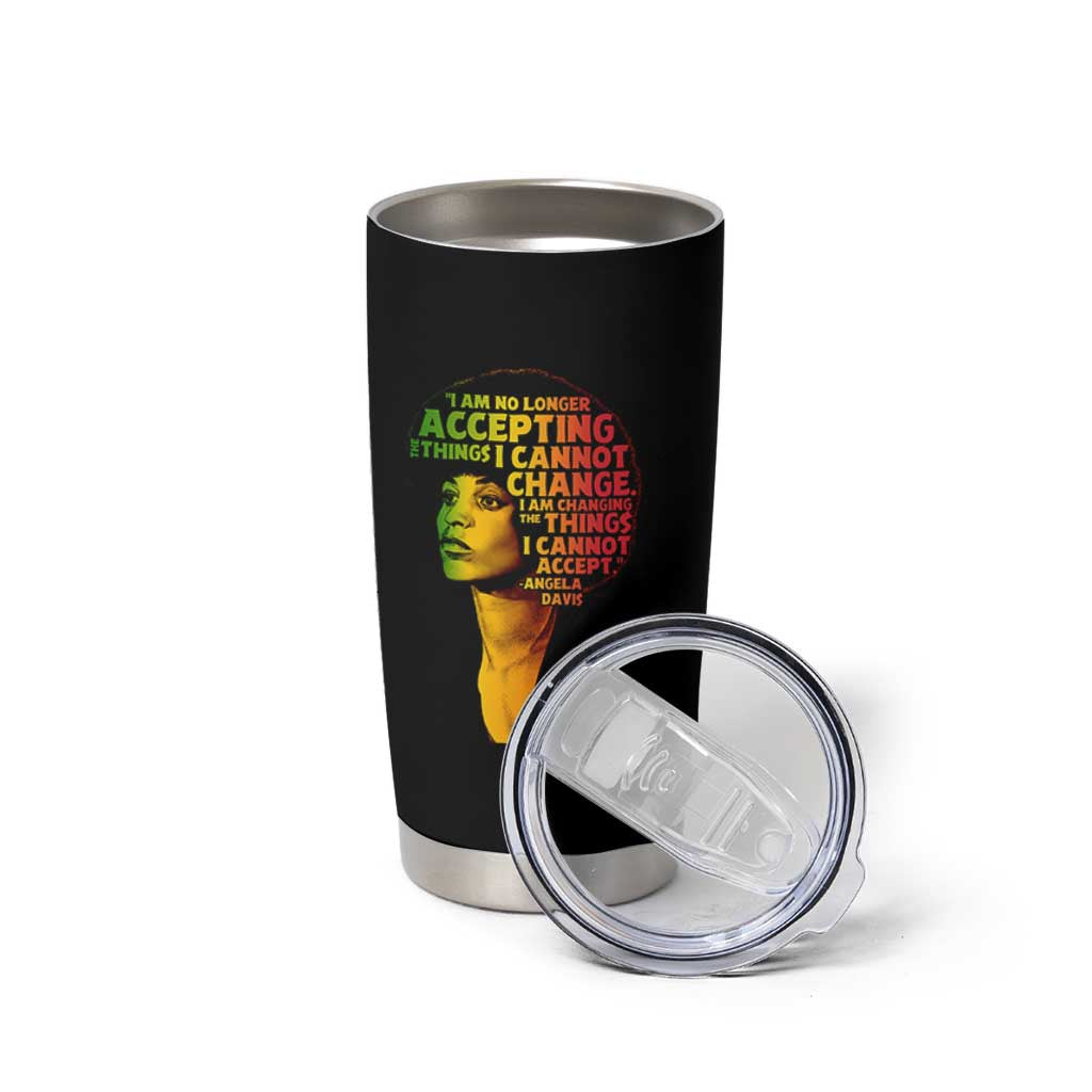 Angela Davis Inspirational Quote Tumbler Cup Black History Month Afro Woman Activist - Wonder Print Shop