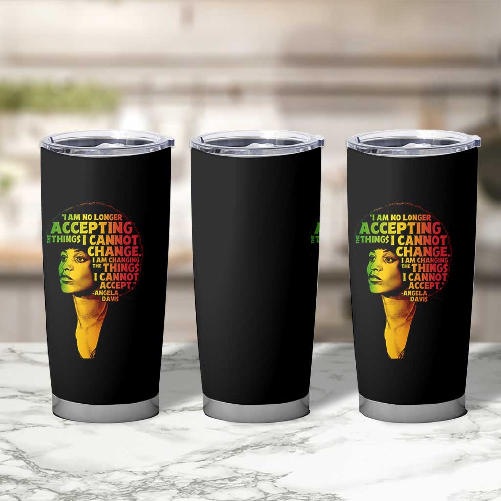 Angela Davis Inspirational Quote Tumbler Cup Black History Month Afro Woman Activist - Wonder Print Shop