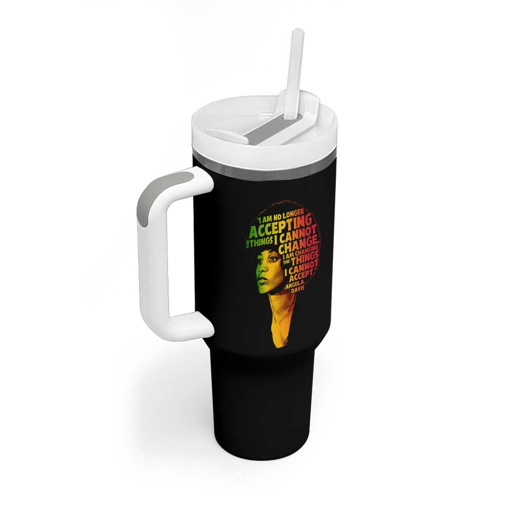 Angela Davis Inspirational Quote Tumbler With Handle Black History Month Afro Woman Activist - Wonder Print Shop