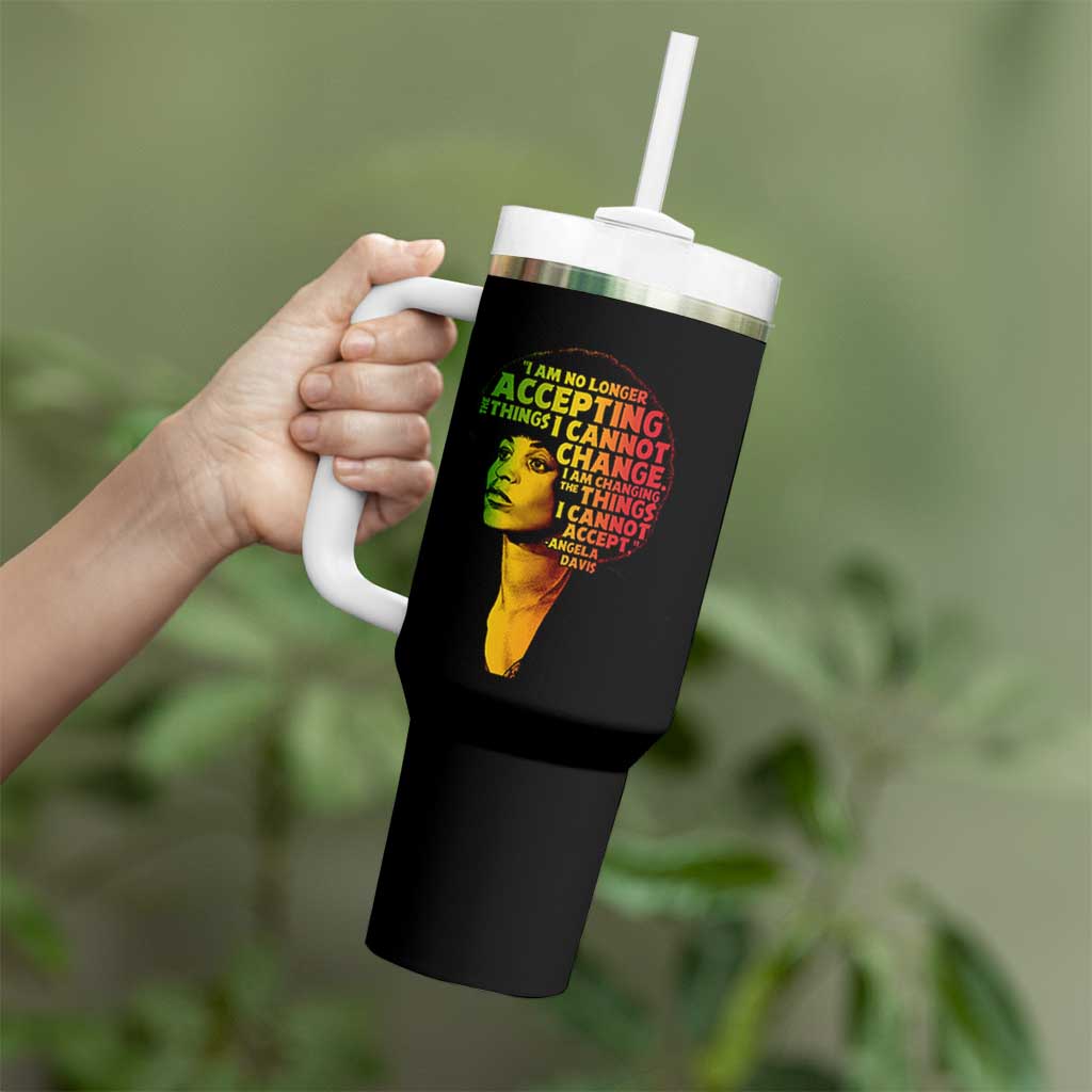 Angela Davis Inspirational Quote Tumbler With Handle Black History Month Afro Woman Activist - Wonder Print Shop