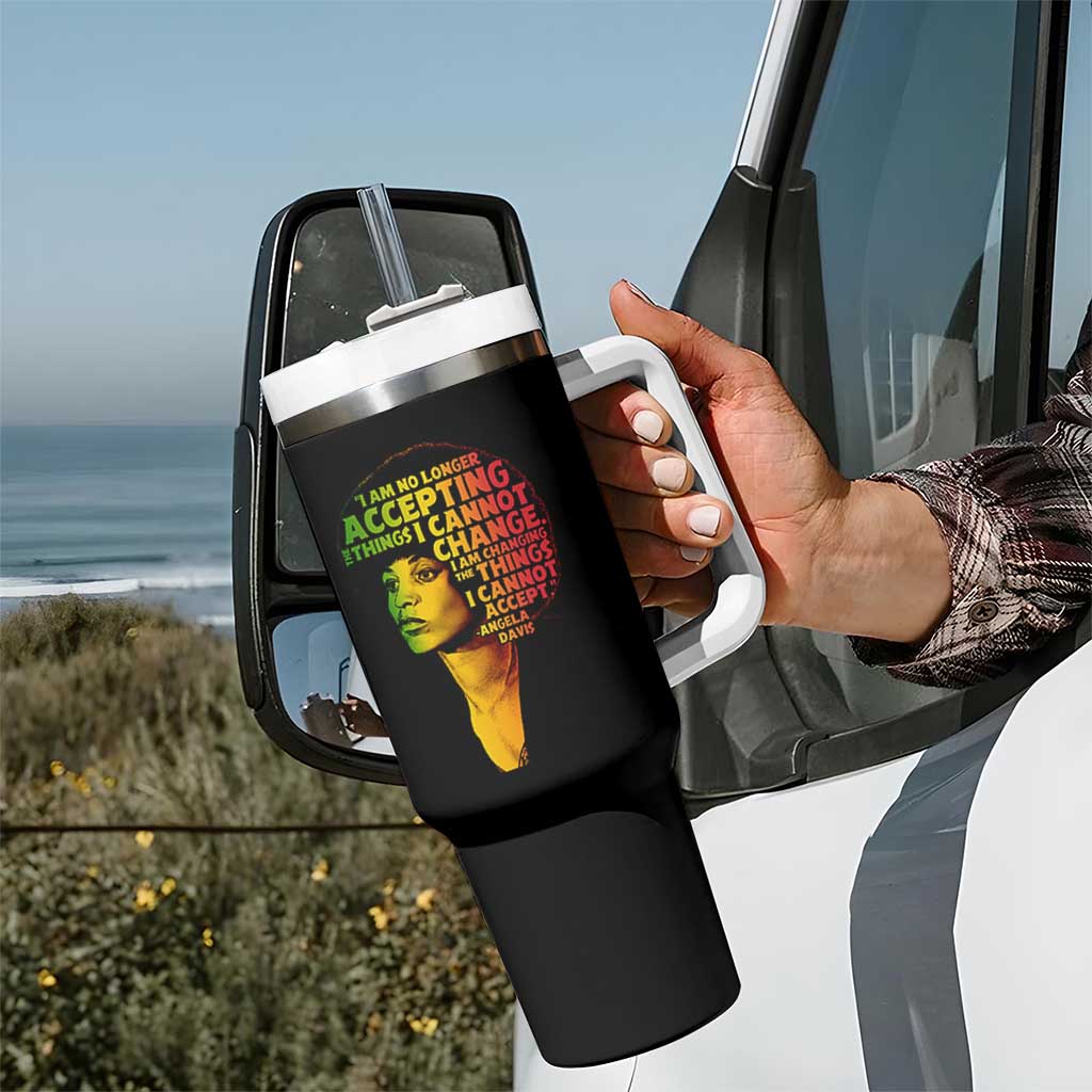 Angela Davis Inspirational Quote Tumbler With Handle Black History Month Afro Woman Activist - Wonder Print Shop