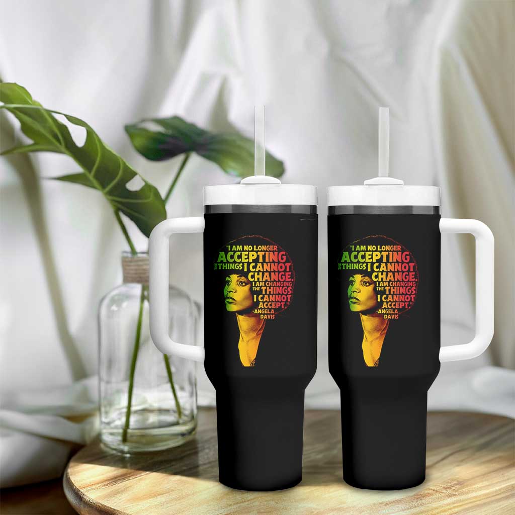 Angela Davis Inspirational Quote Tumbler With Handle Black History Month Afro Woman Activist - Wonder Print Shop