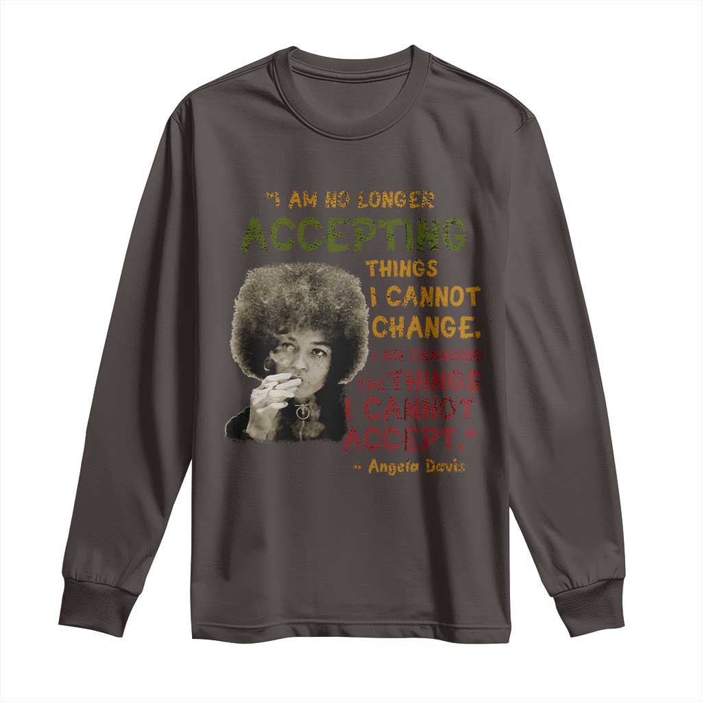 Black History Month Angela Davis Long Sleeve Shirt Black Panther Party Feminist Human Rights Inspirational Quote