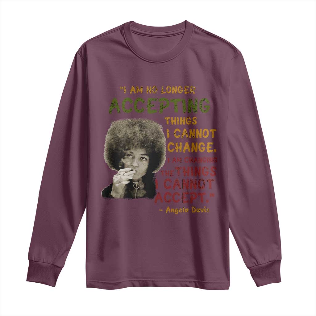 Black History Month Angela Davis Long Sleeve Shirt Black Panther Party Feminist Human Rights Inspirational Quote