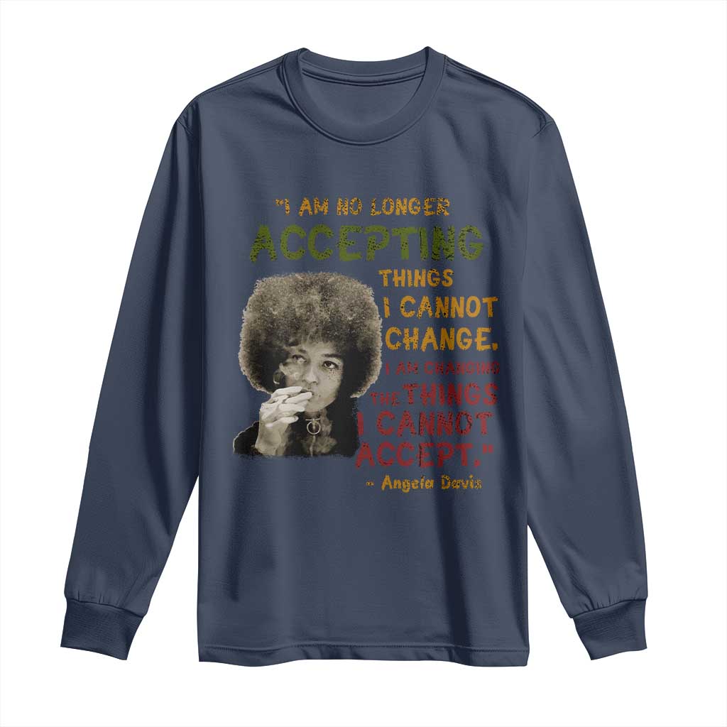 Black History Month Angela Davis Long Sleeve Shirt Black Panther Party Feminist Human Rights Inspirational Quote