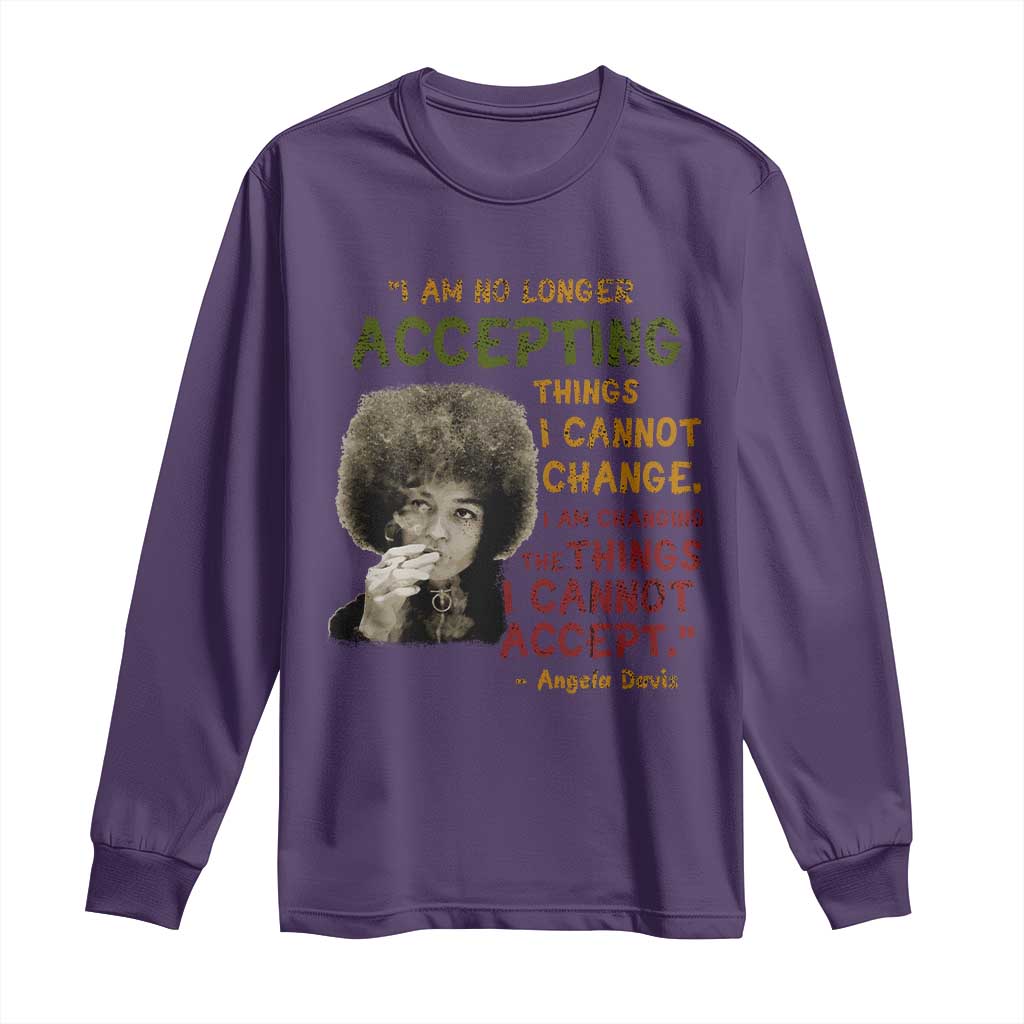 Black History Month Angela Davis Long Sleeve Shirt Black Panther Party Feminist Human Rights Inspirational Quote