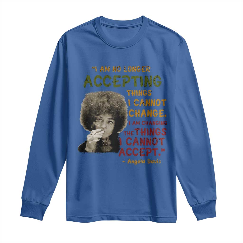 Black History Month Angela Davis Long Sleeve Shirt Black Panther Party Feminist Human Rights Inspirational Quote