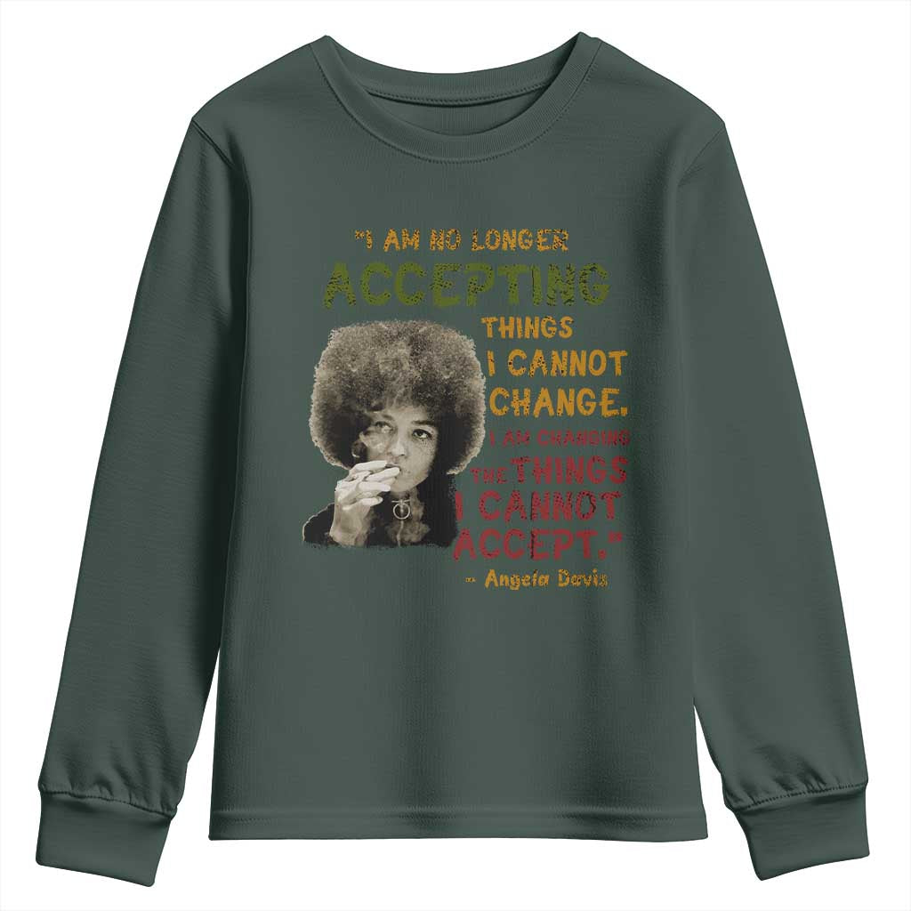 Black History Month Angela Davis Youth Sweatshirt Black Panther Party Feminist Human Rights Inspirational Quote