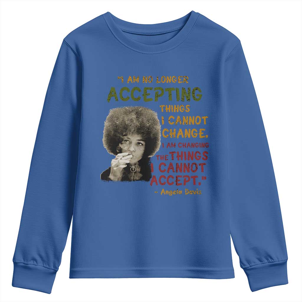 Black History Month Angela Davis Youth Sweatshirt Black Panther Party Feminist Human Rights Inspirational Quote