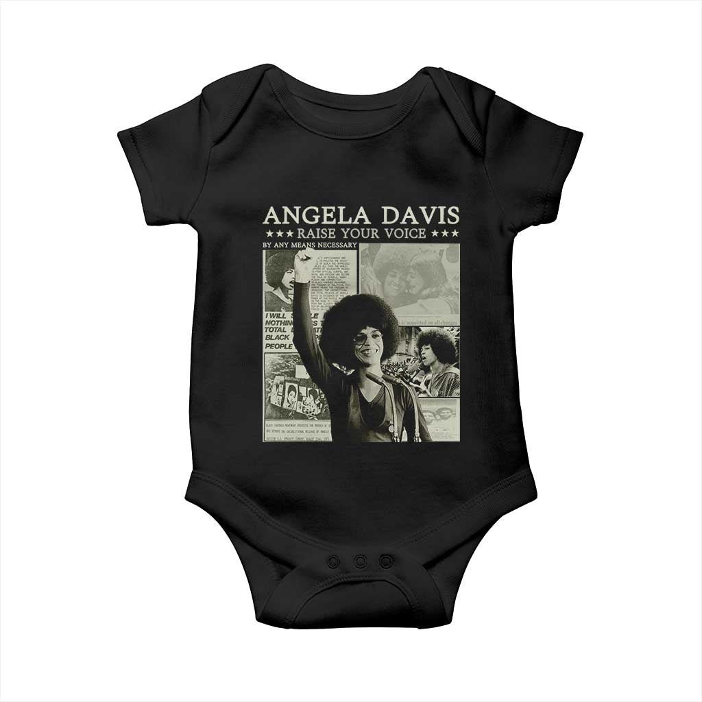 Black History Month Angela Davis Baby Onesie Raise Your Voice Feminist Human Rights