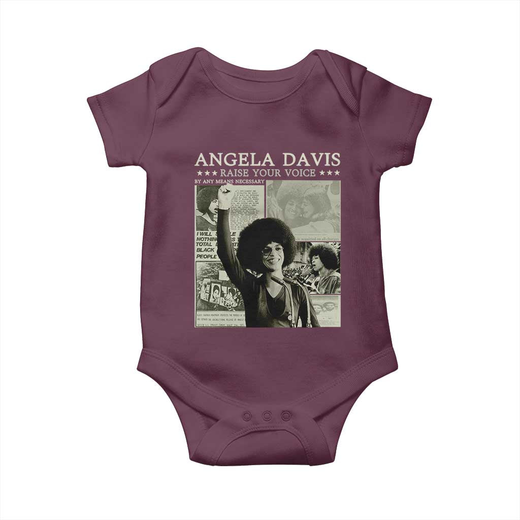 Black History Month Angela Davis Baby Onesie Raise Your Voice Feminist Human Rights