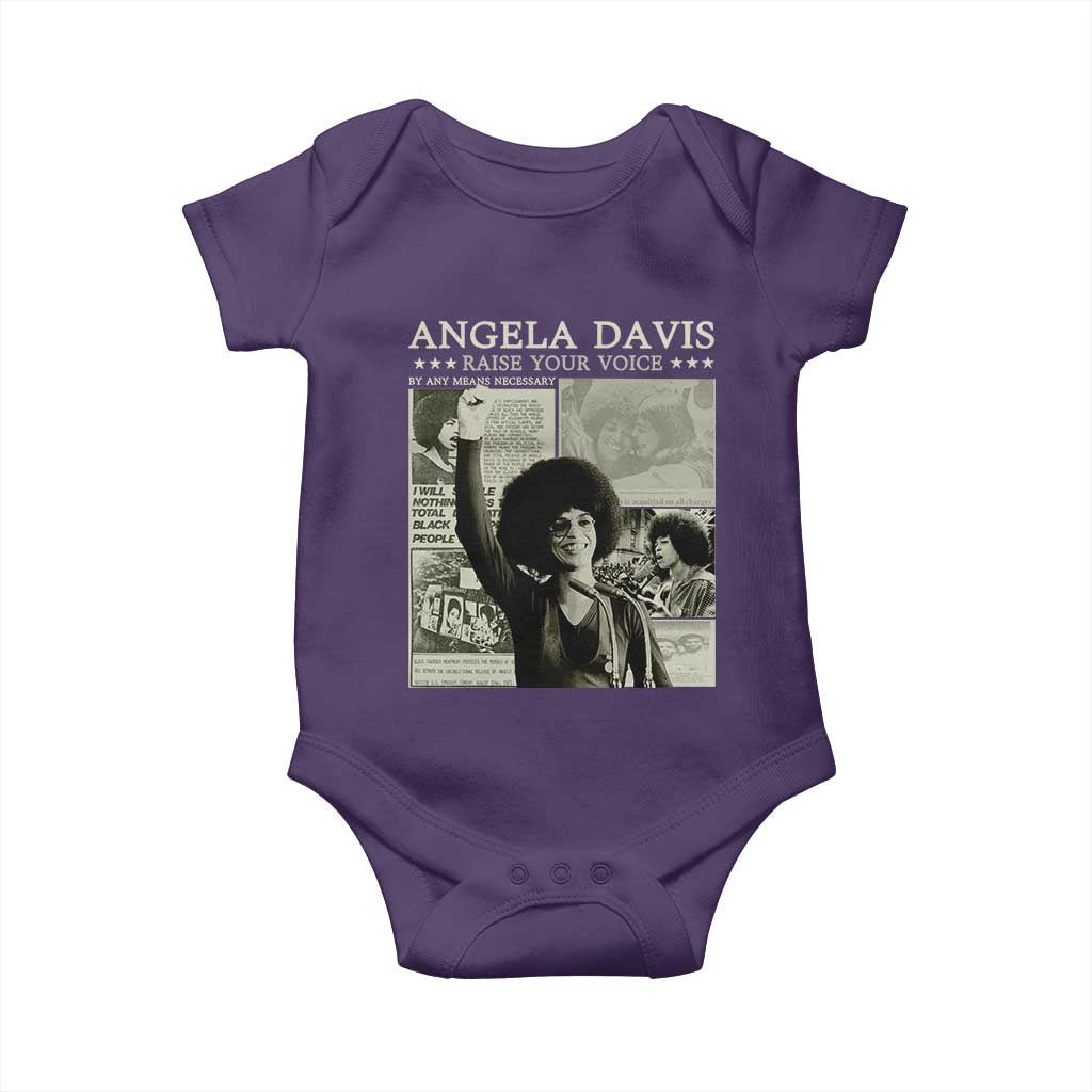 Black History Month Angela Davis Baby Onesie Raise Your Voice Feminist Human Rights