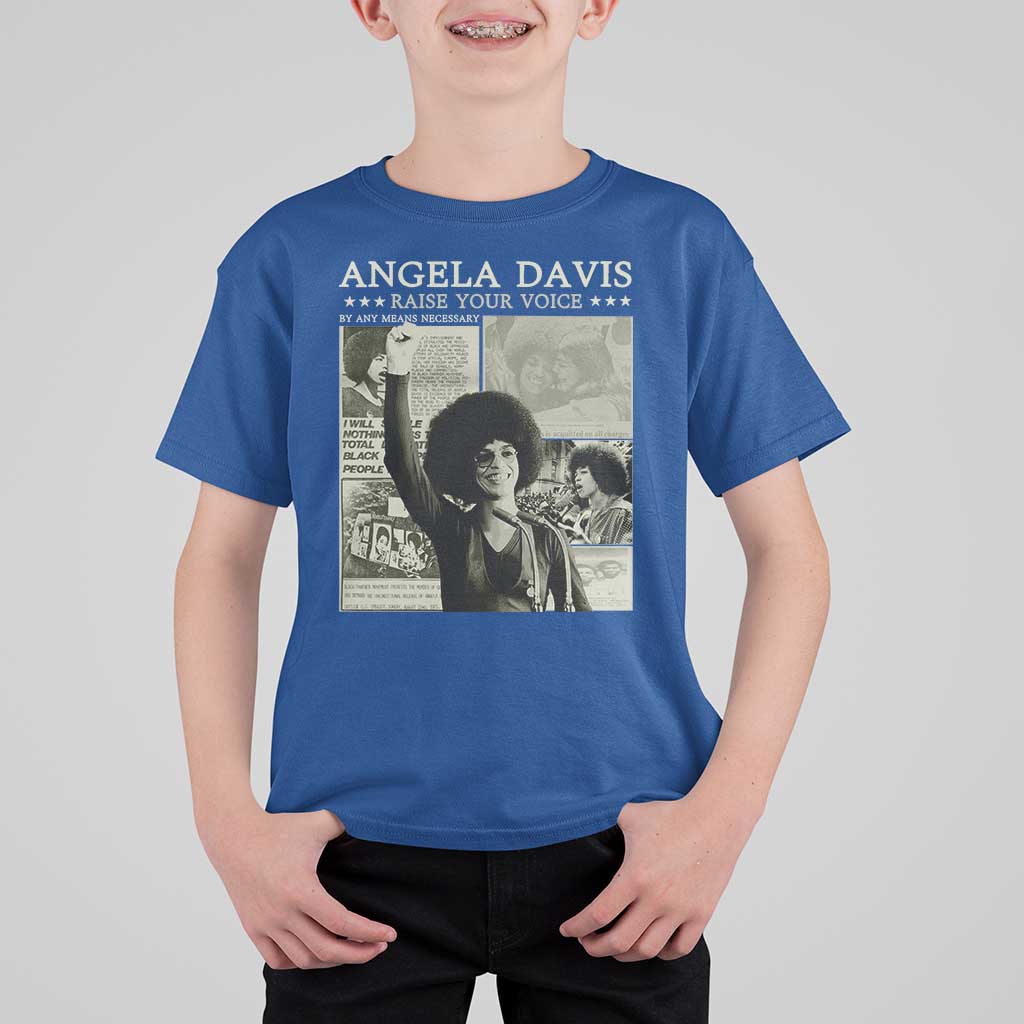 Black History Month Angela Davis T Shirt For Kid Raise Your Voice Feminist Human Rights