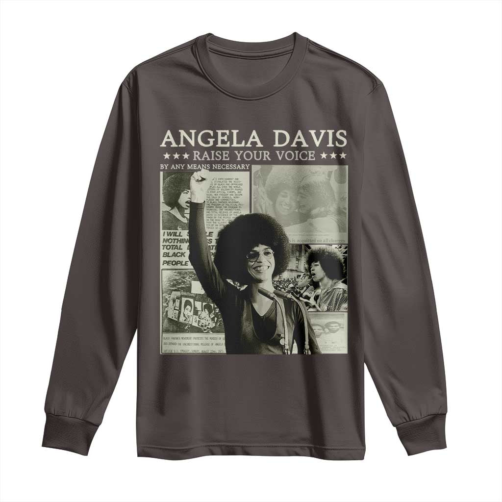Black History Month Angela Davis Long Sleeve Shirt Raise Your Voice Feminist Human Rights