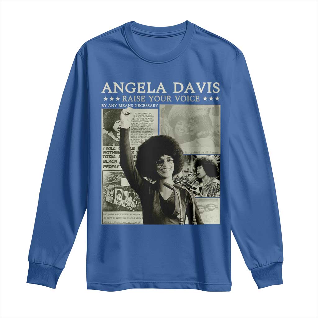 Black History Month Angela Davis Long Sleeve Shirt Raise Your Voice Feminist Human Rights