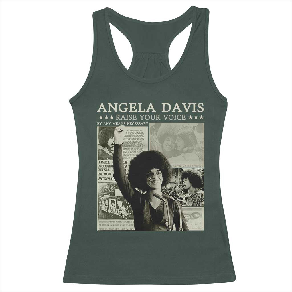 Black History Month Angela Davis Racerback Tank Top Raise Your Voice Feminist Human Rights