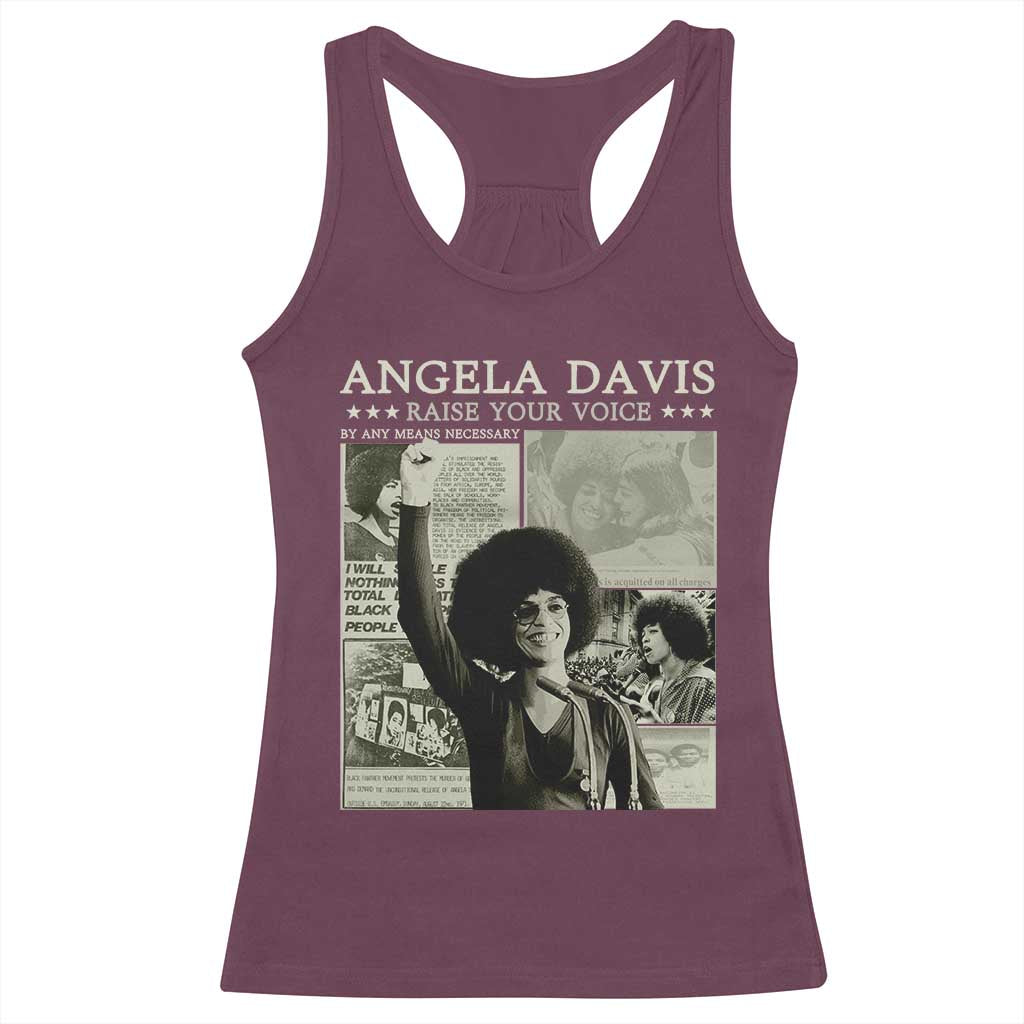 Black History Month Angela Davis Racerback Tank Top Raise Your Voice Feminist Human Rights