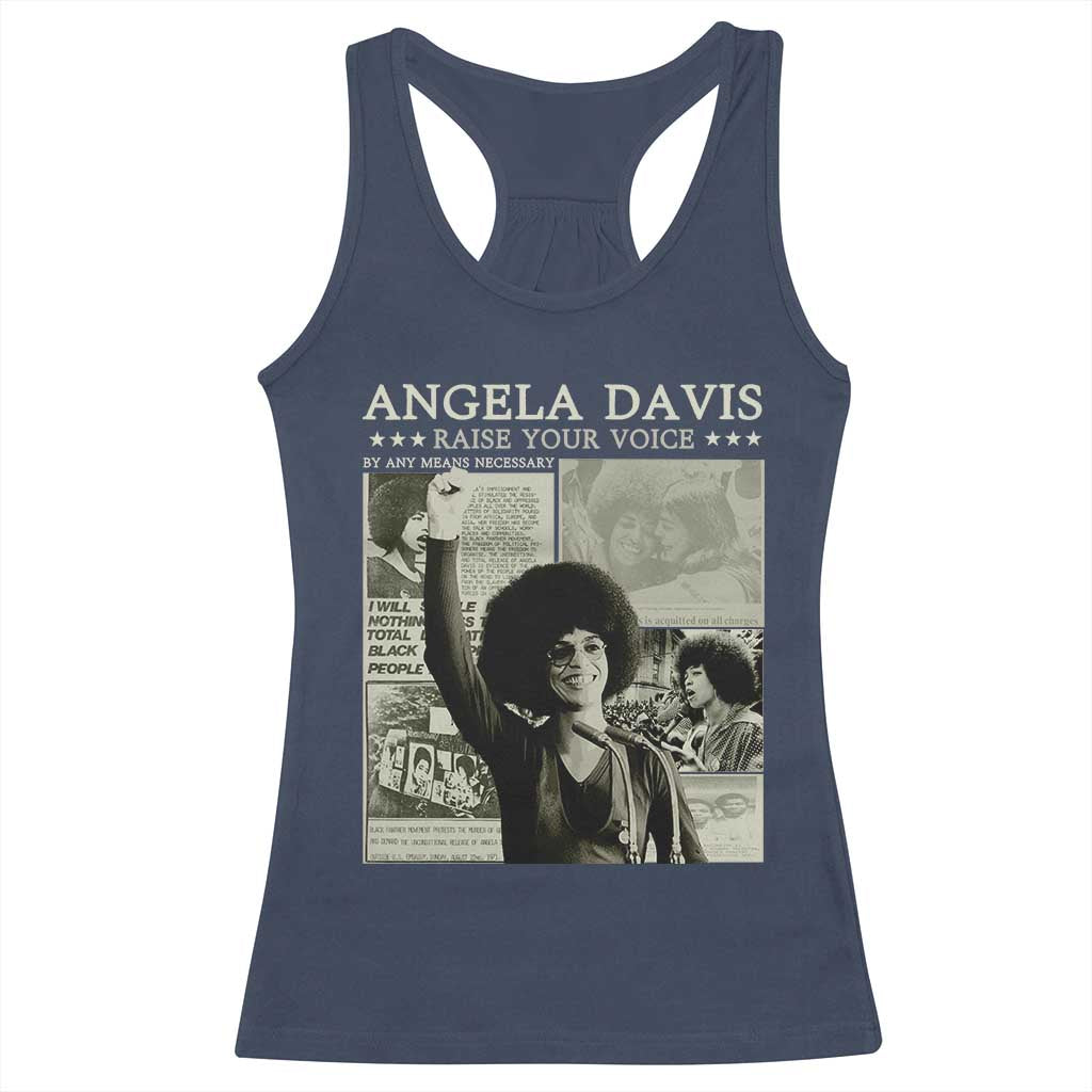 Black History Month Angela Davis Racerback Tank Top Raise Your Voice Feminist Human Rights