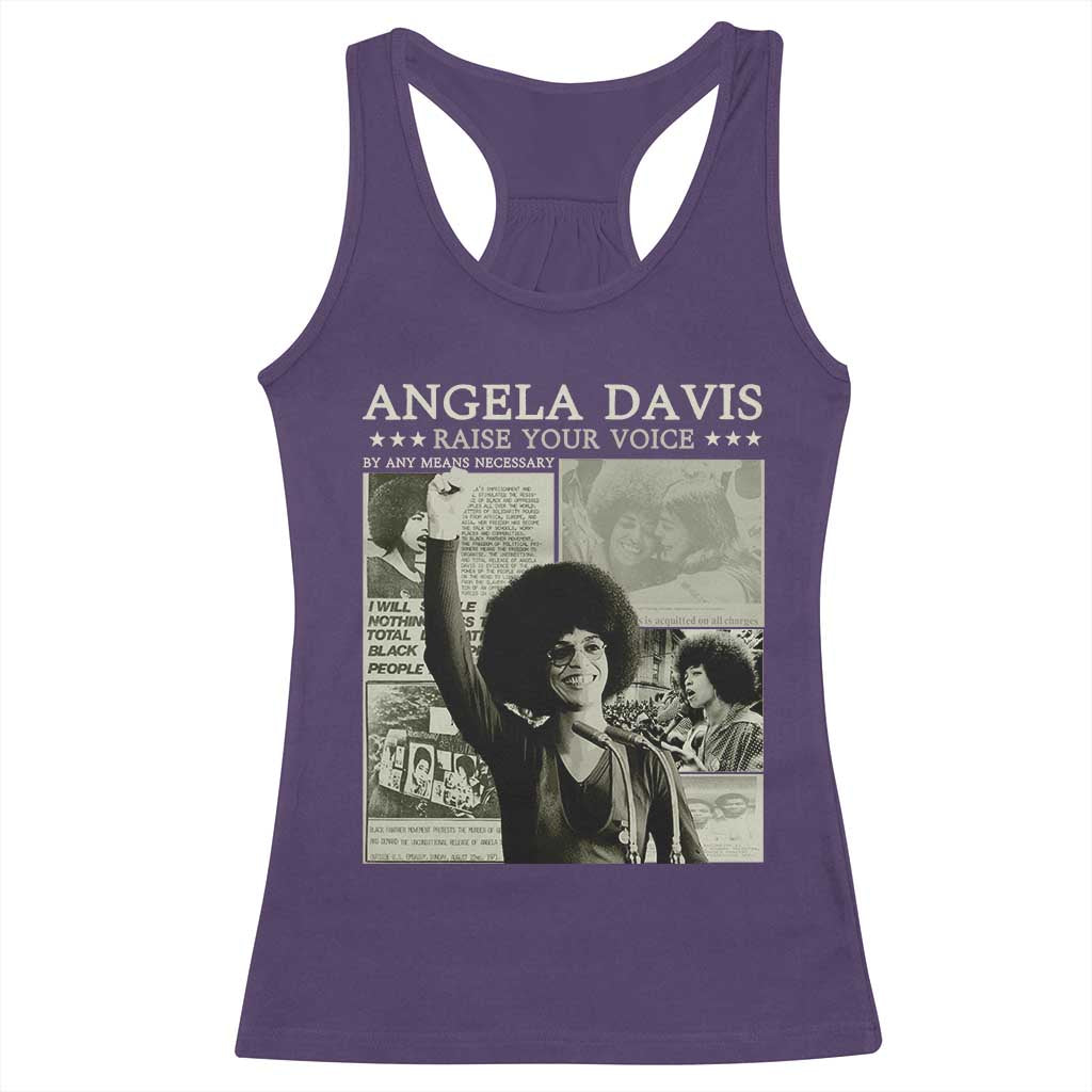 Black History Month Angela Davis Racerback Tank Top Raise Your Voice Feminist Human Rights