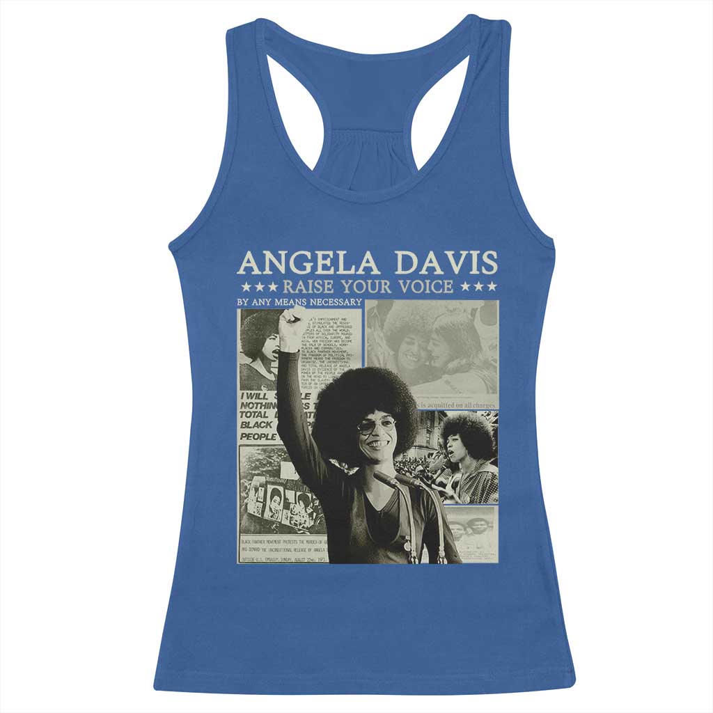 Black History Month Angela Davis Racerback Tank Top Raise Your Voice Feminist Human Rights