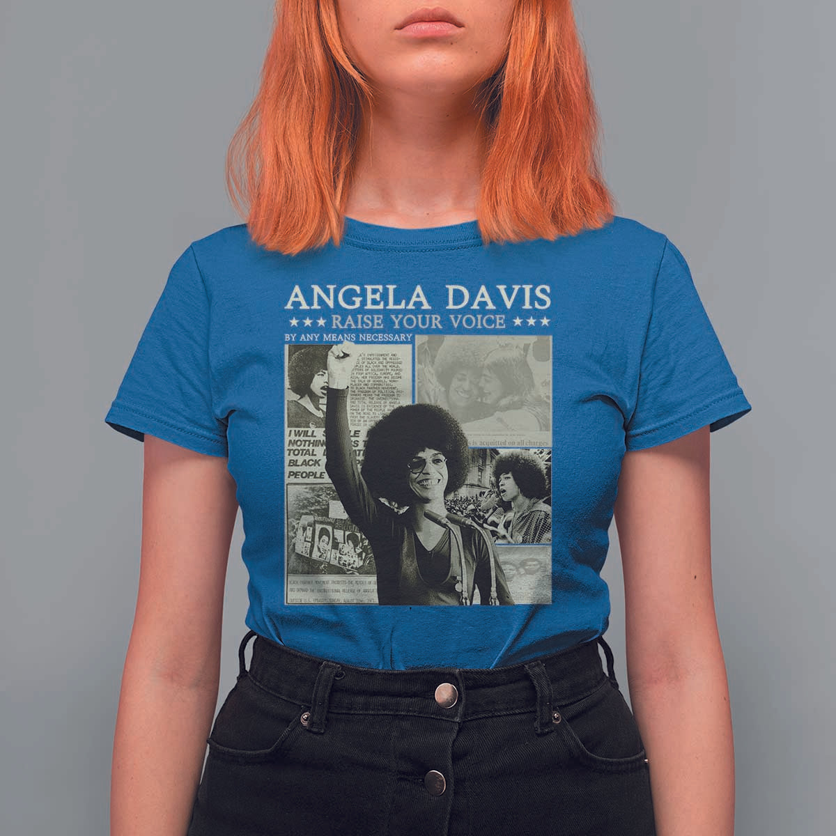 Black History Month Angela Davis T Shirt For Women Raise Your Voice Feminist Human Rights