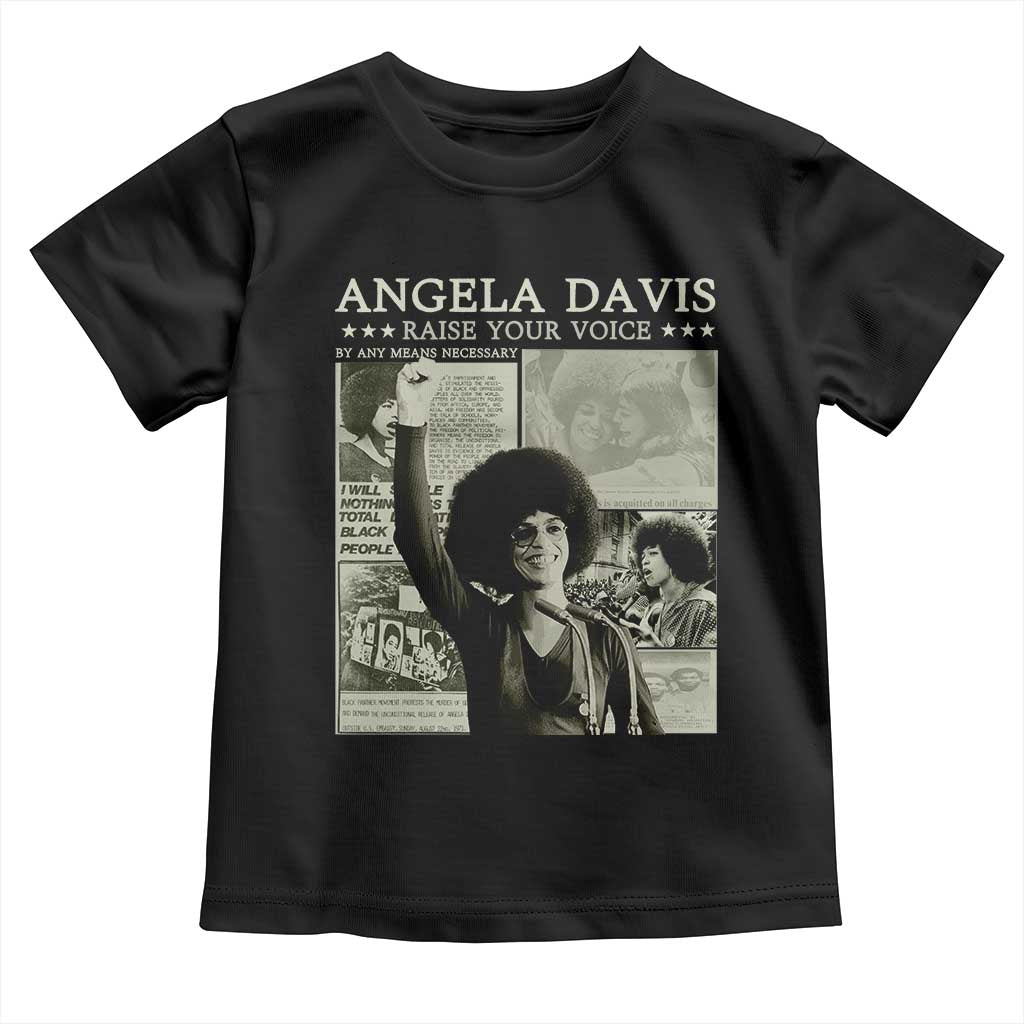 Black History Month Angela Davis Toddler T Shirt Raise Your Voice Feminist Human Rights