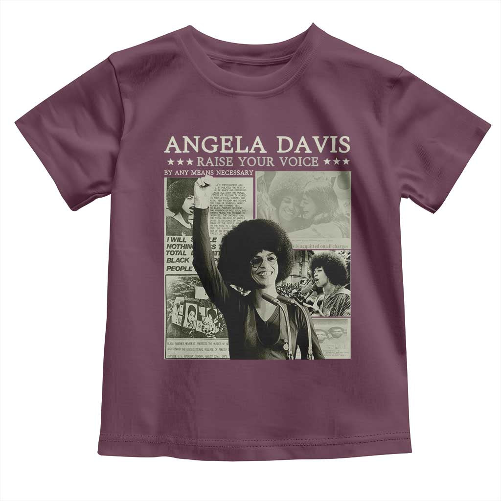 Black History Month Angela Davis Toddler T Shirt Raise Your Voice Feminist Human Rights