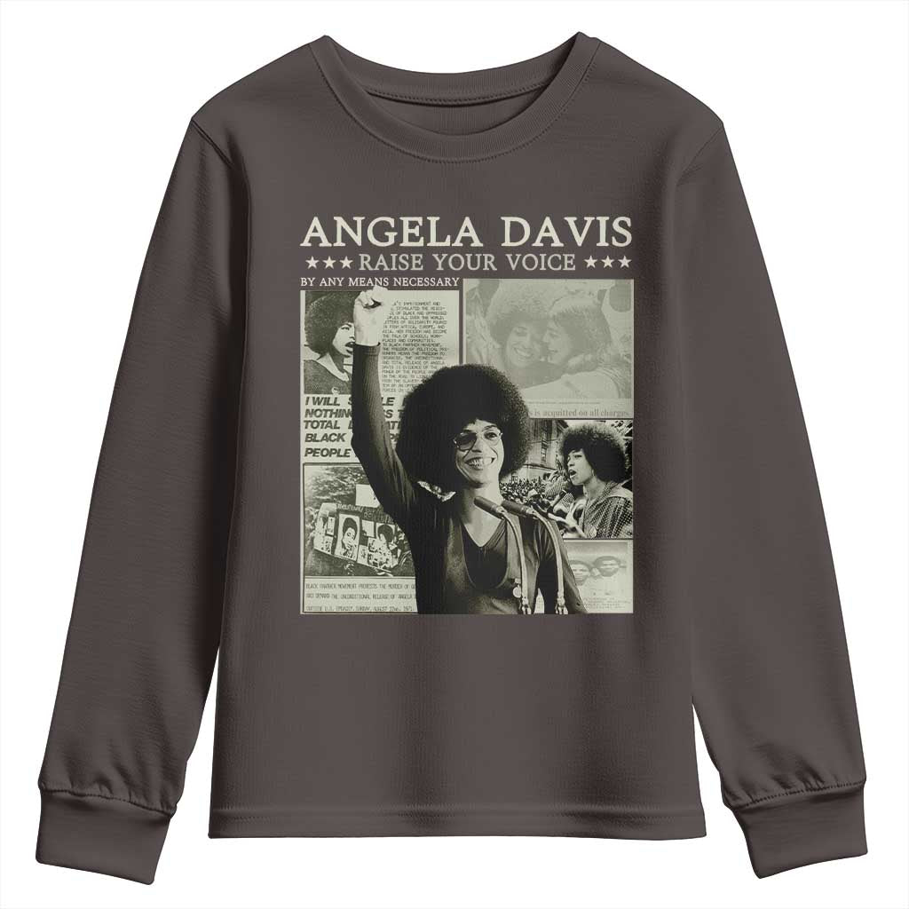 Black History Month Angela Davis Youth Sweatshirt Raise Your Voice Feminist Human Rights