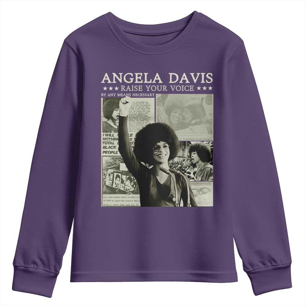 Black History Month Angela Davis Youth Sweatshirt Raise Your Voice Feminist Human Rights