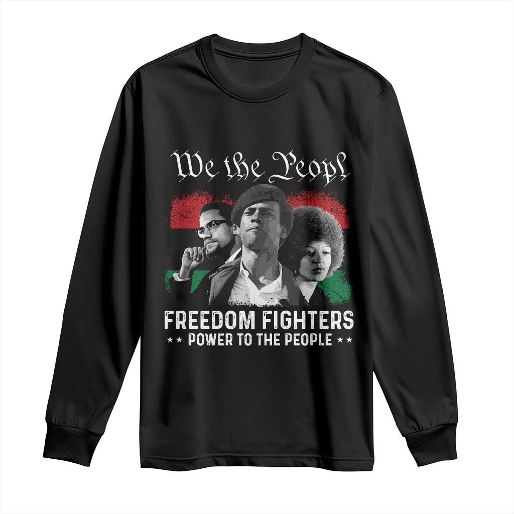 Vintage Black Panther Party Long Sleeve Shirt Huey P. Newton Malcolm X Angela Davis Black History