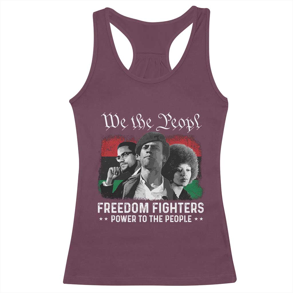 Vintage Black Panther Party Racerback Tank Top Huey P. Newton Malcolm X Angela Davis Black History