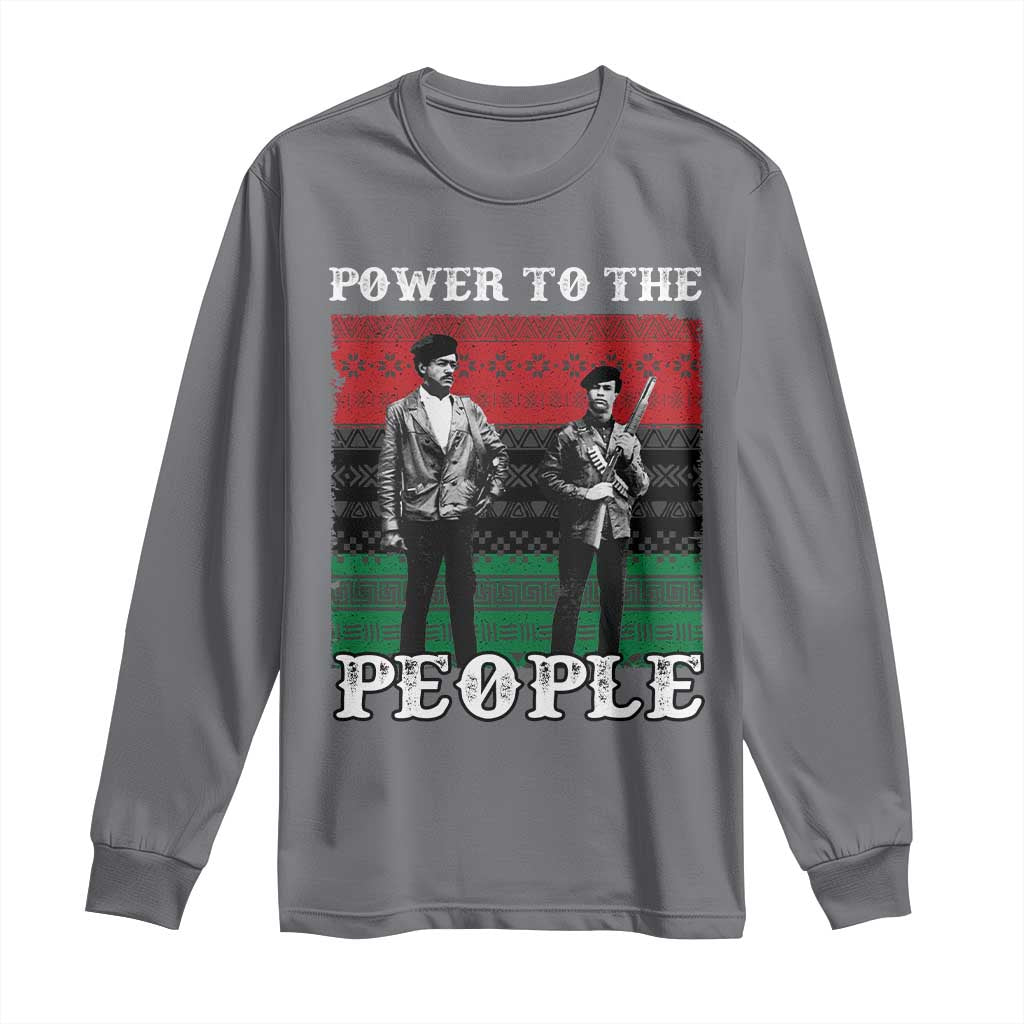Vintage Black Panthers Party Long Sleeve Shirt Power To The People Self Defense Black History