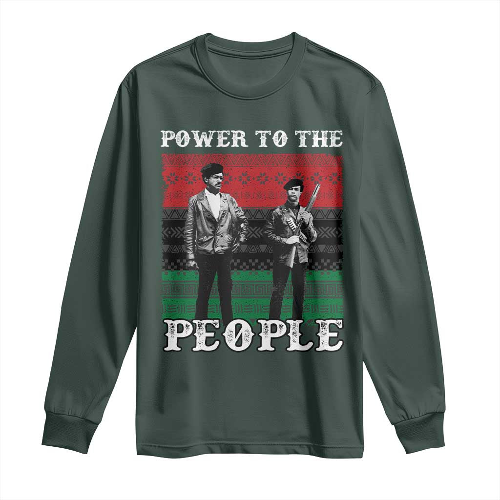 Vintage Black Panthers Party Long Sleeve Shirt Power To The People Self Defense Black History