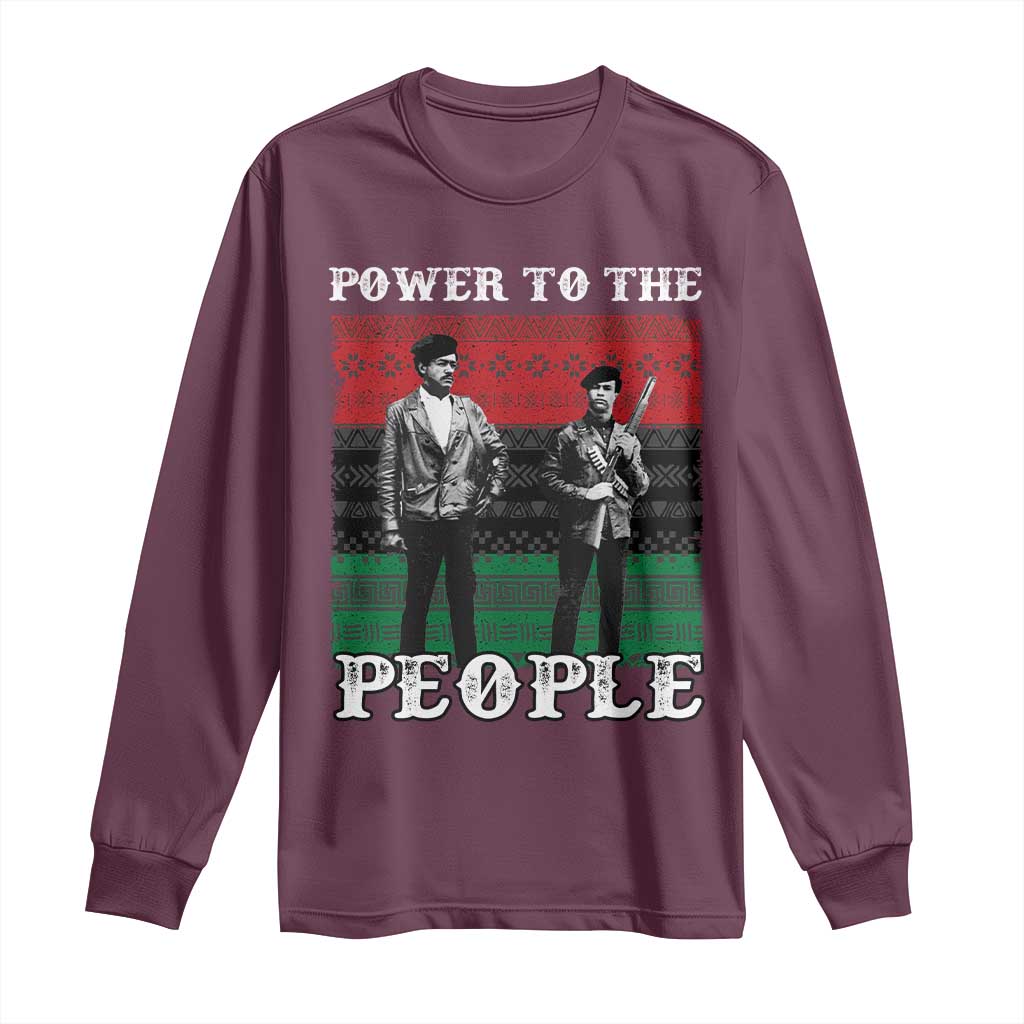 Vintage Black Panthers Party Long Sleeve Shirt Power To The People Self Defense Black History