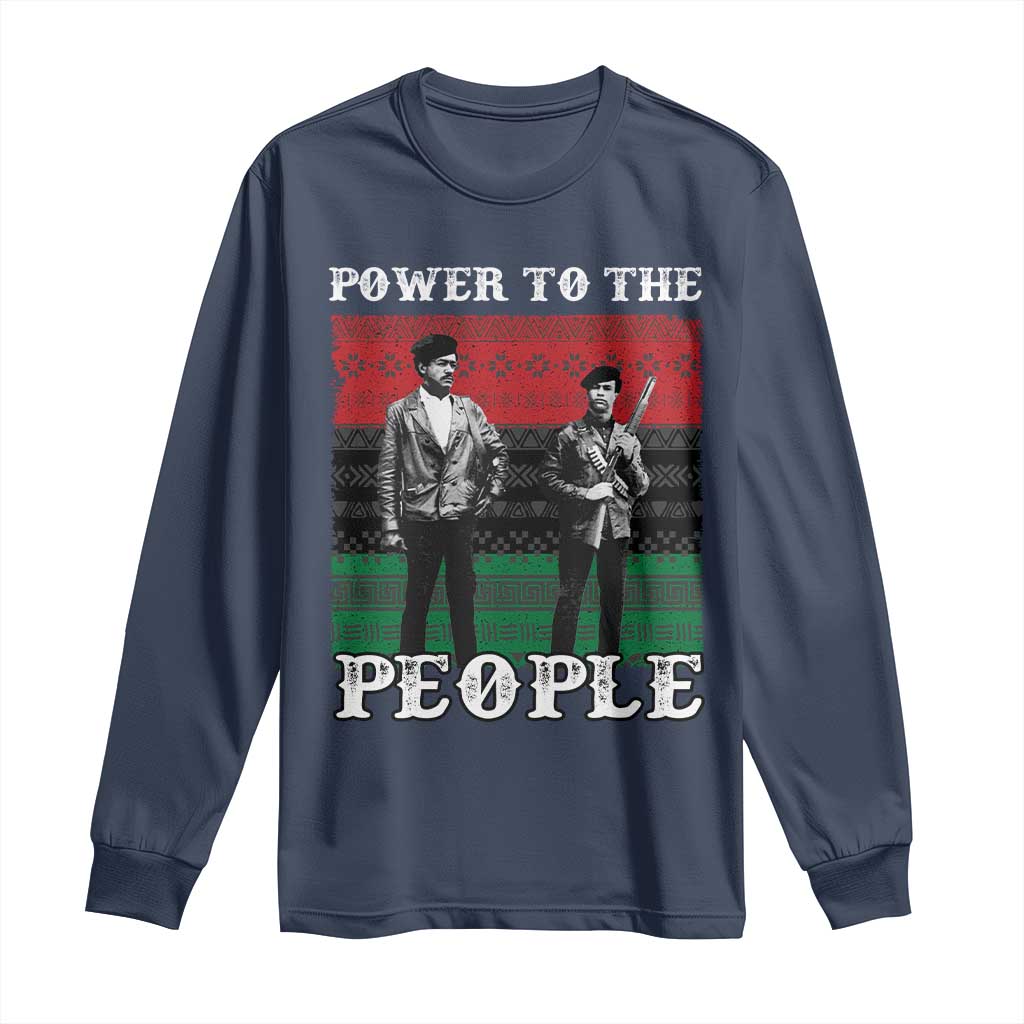 Vintage Black Panthers Party Long Sleeve Shirt Power To The People Self Defense Black History