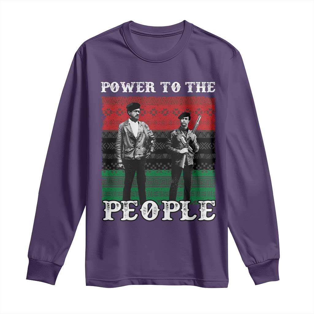 Vintage Black Panthers Party Long Sleeve Shirt Power To The People Self Defense Black History
