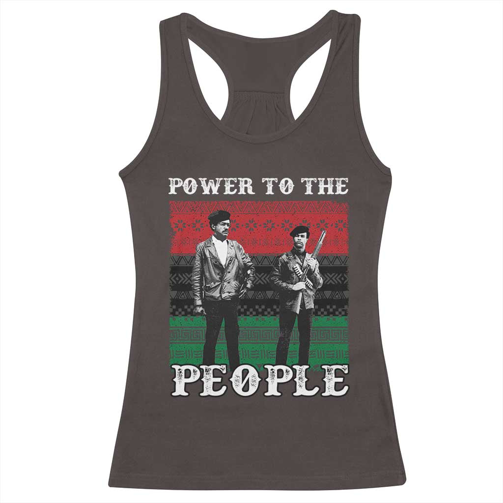 Vintage Black Panthers Party Racerback Tank Top Power To The People Self Defense Black History