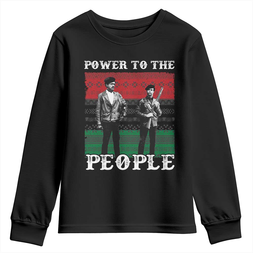 Vintage Black Panthers Party Youth Sweatshirt Power To The People Self Defense Black History