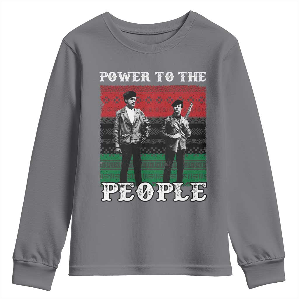 Vintage Black Panthers Party Youth Sweatshirt Power To The People Self Defense Black History