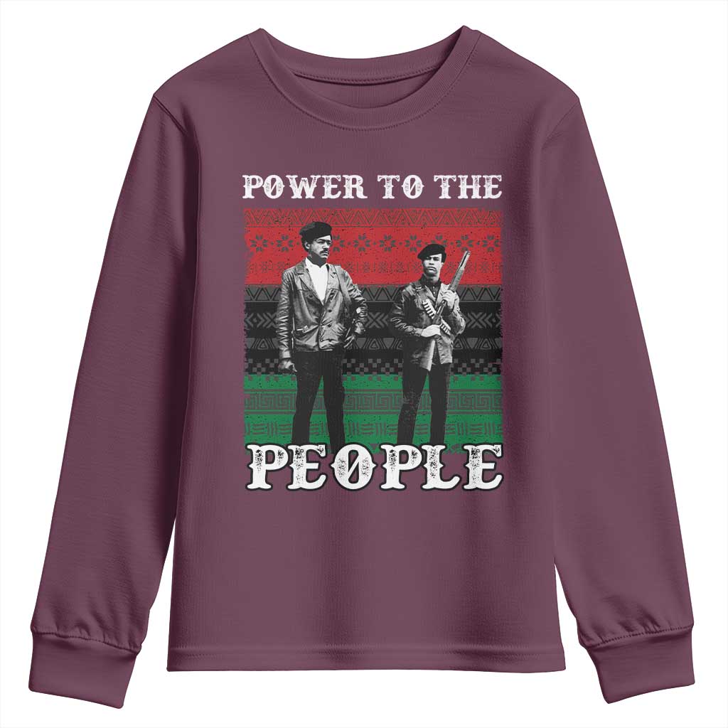 Vintage Black Panthers Party Youth Sweatshirt Power To The People Self Defense Black History