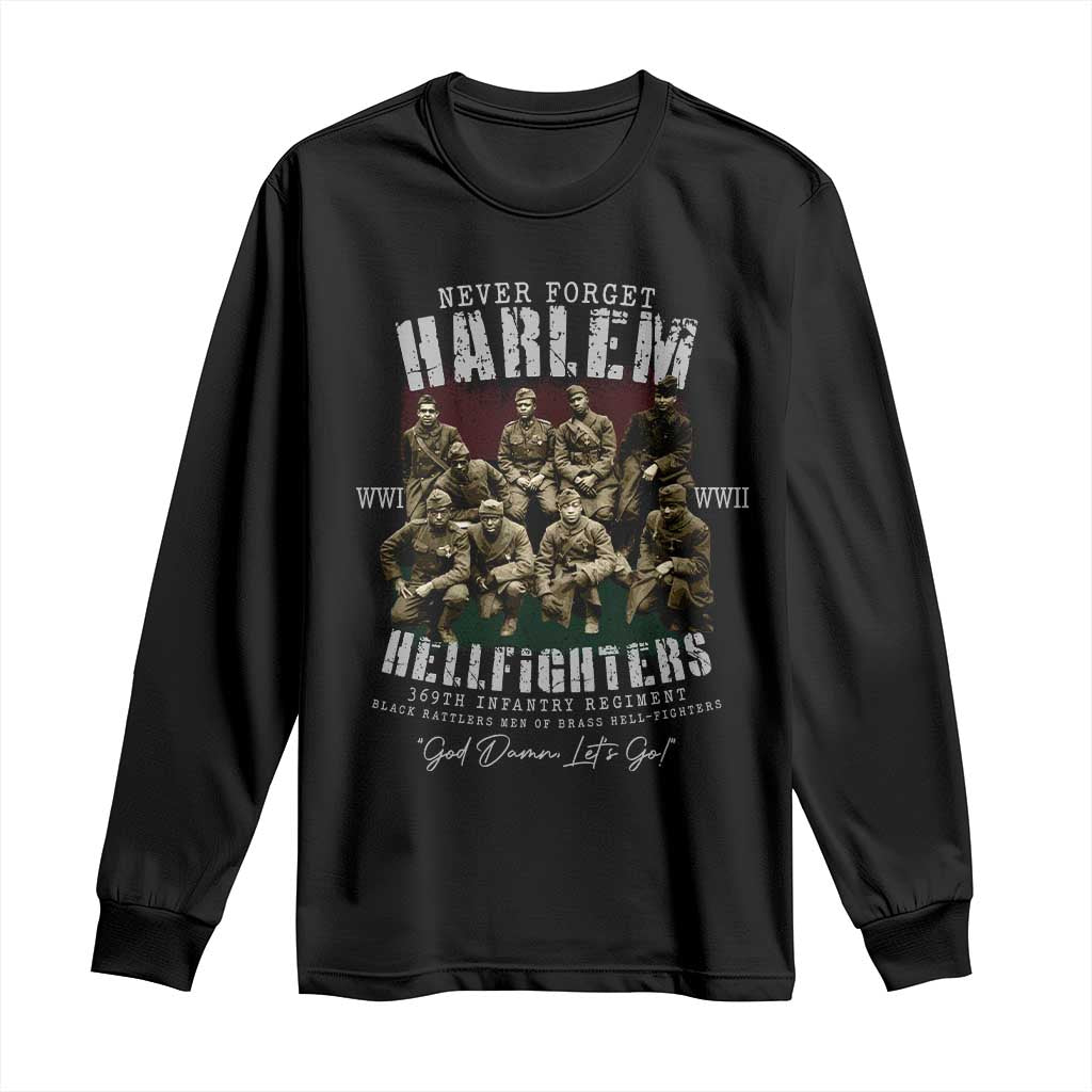 Halem Hellfighters Long Sleeve Shirt African American Black Military History Soldiers WWI WWII