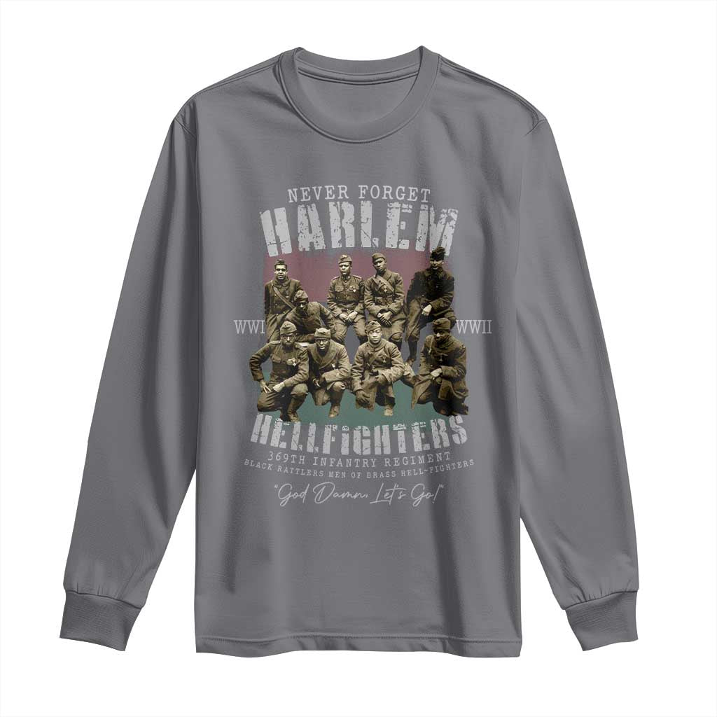 Halem Hellfighters Long Sleeve Shirt African American Black Military History Soldiers WWI WWII