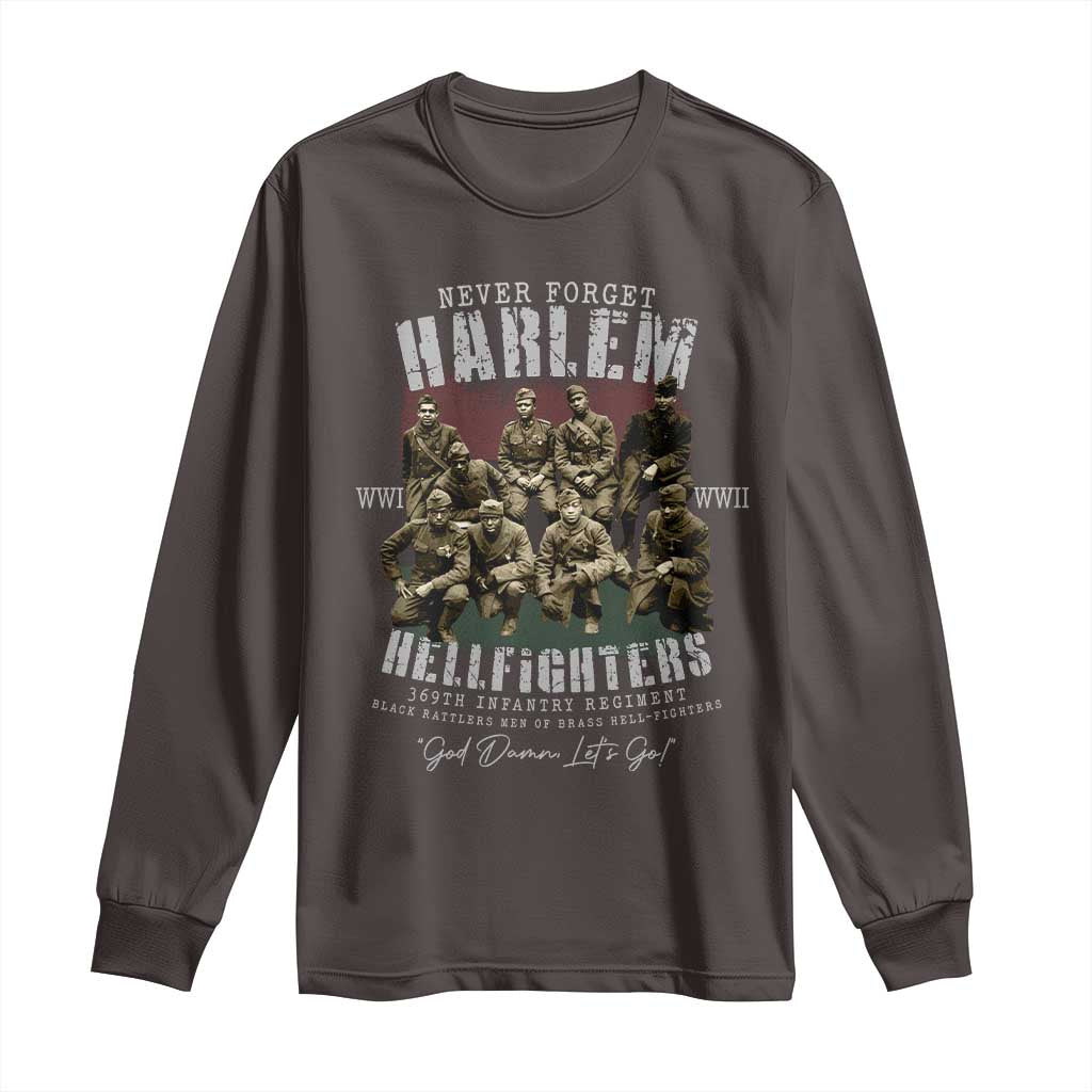 Halem Hellfighters Long Sleeve Shirt African American Black Military History Soldiers WWI WWII
