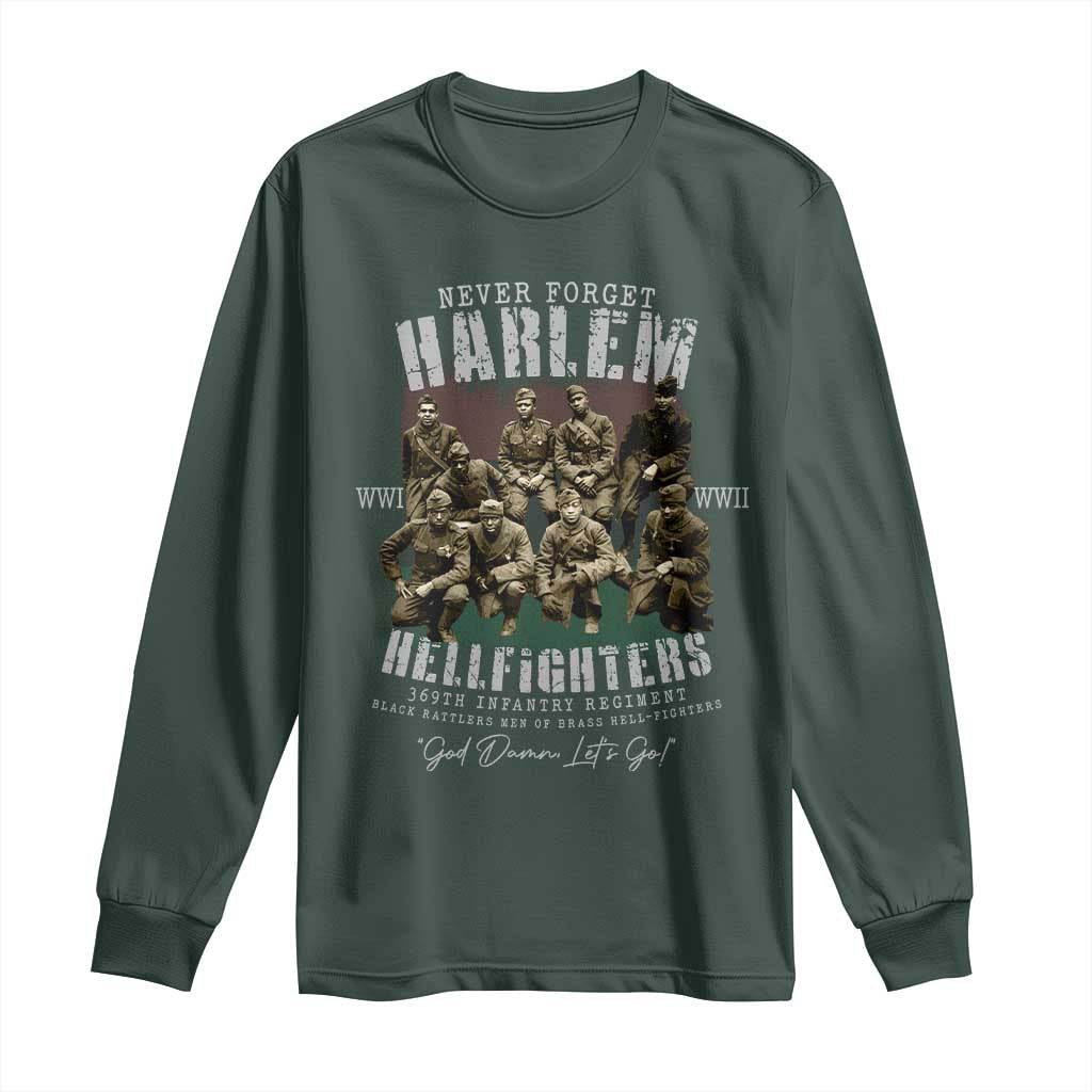 Halem Hellfighters Long Sleeve Shirt African American Black Military History Soldiers WWI WWII