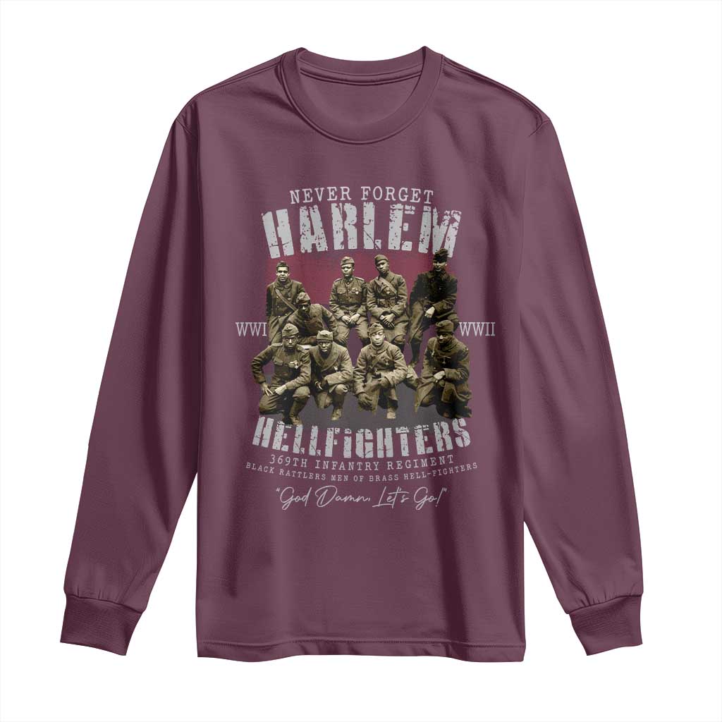 Halem Hellfighters Long Sleeve Shirt African American Black Military History Soldiers WWI WWII