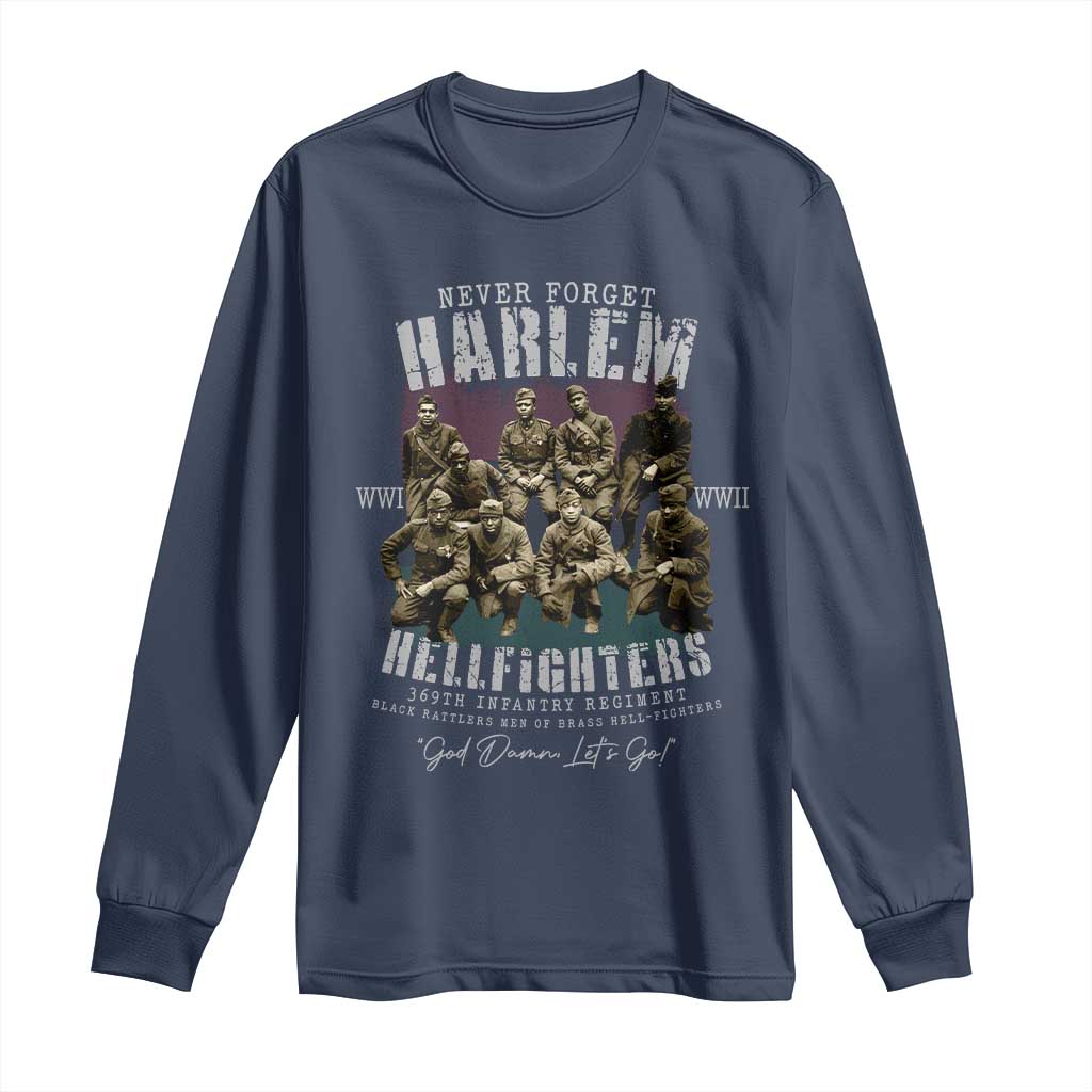 Halem Hellfighters Long Sleeve Shirt African American Black Military History Soldiers WWI WWII