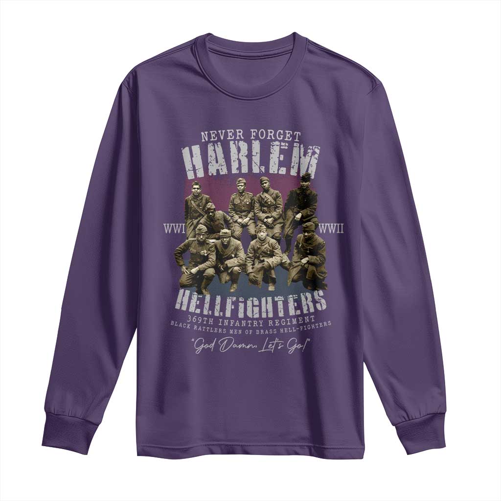 Halem Hellfighters Long Sleeve Shirt African American Black Military History Soldiers WWI WWII