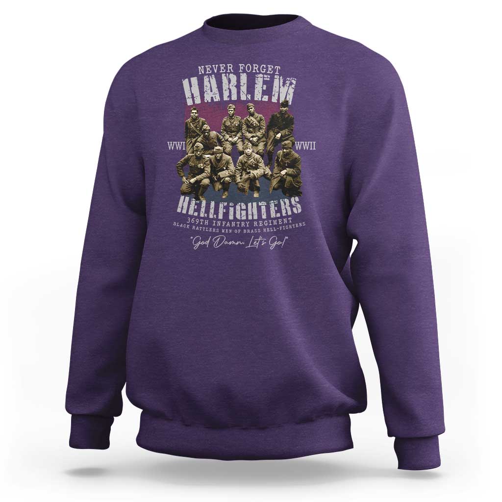 Halem Hellfighters Sweatshirt African American Black Military History Soldiers WWI WWII