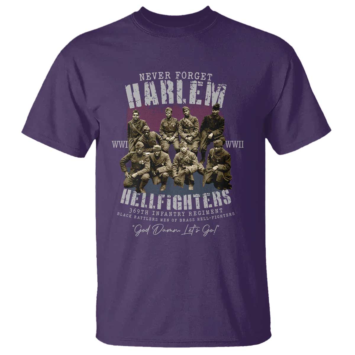 Halem Hellfighters T Shirt African American Black Military History Soldiers WWI WWII