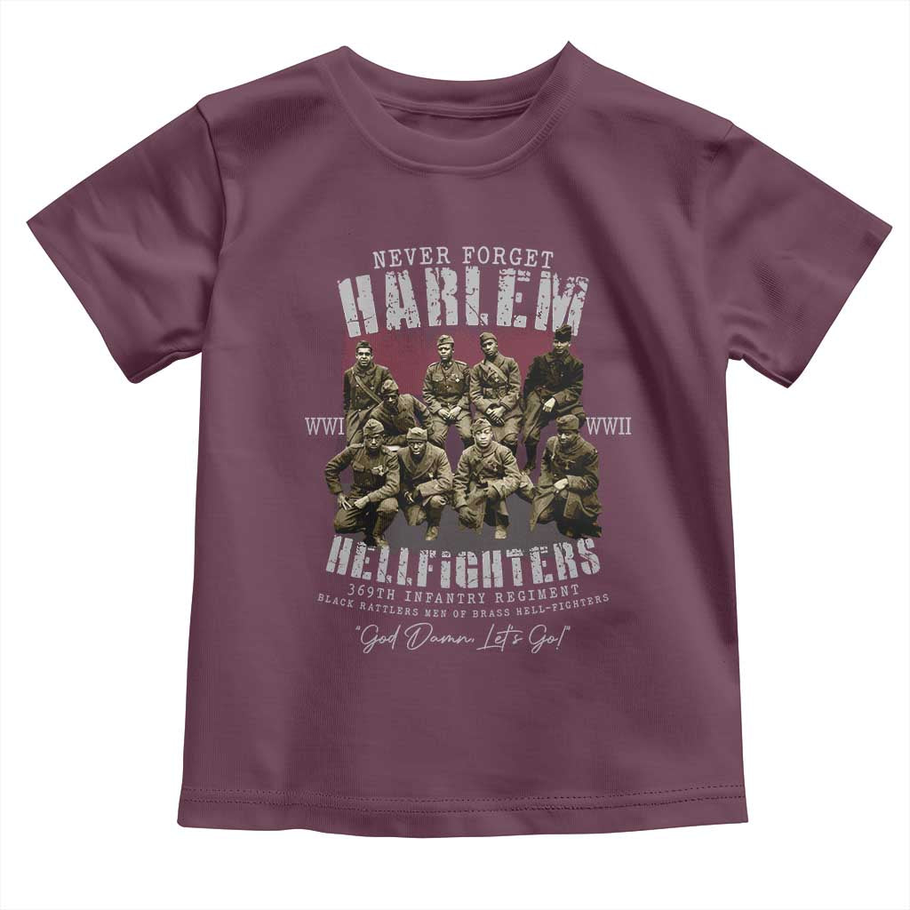 Halem Hellfighters Toddler T Shirt African American Black Military History Soldiers WWI WWII